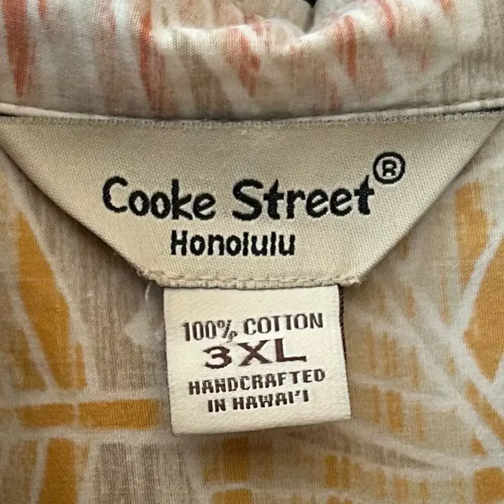 Cooke Street Honolulu Reverse Print Short Sleeve Button Down Shirt, Size 3XL